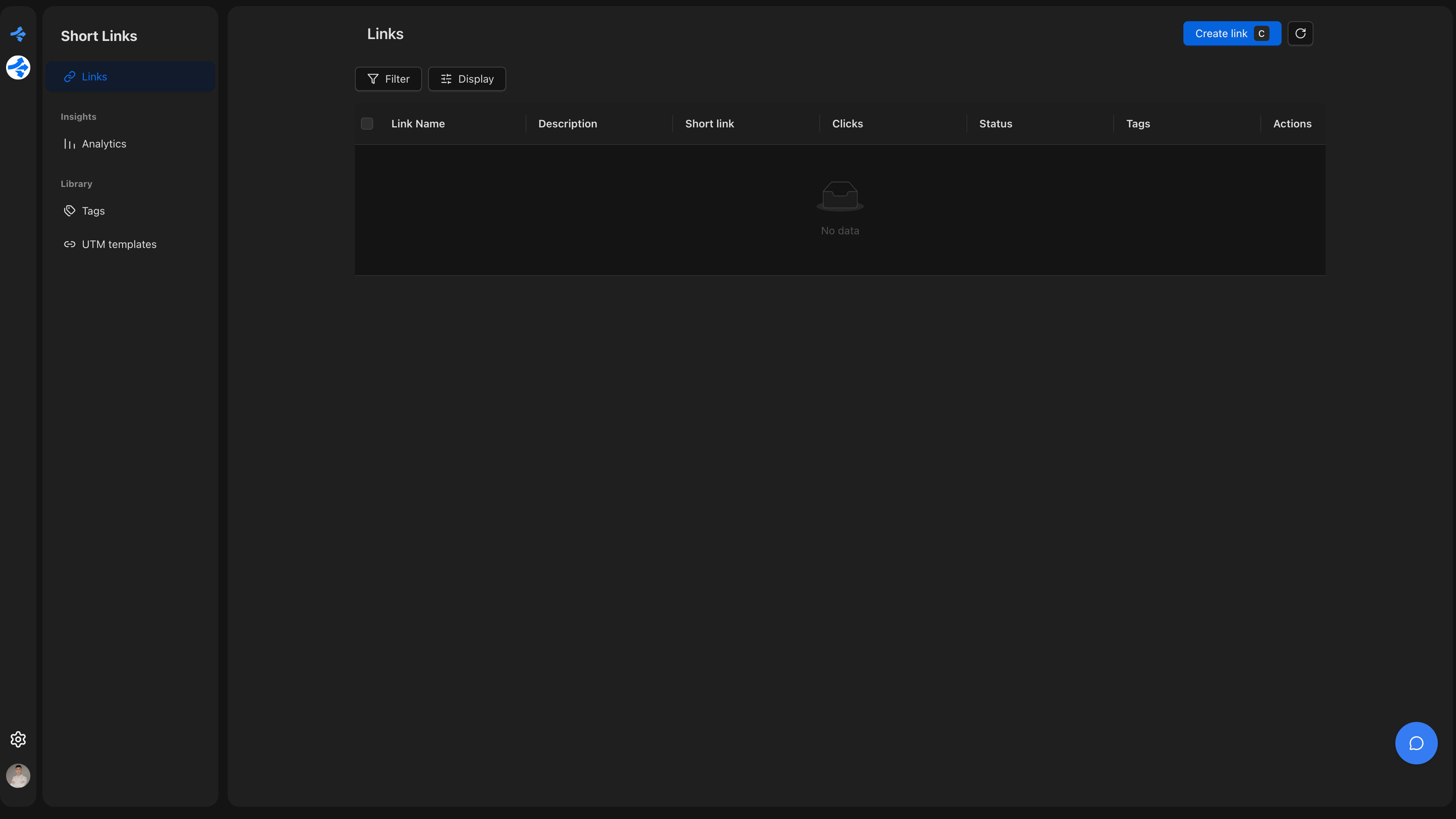 Dark theme interface