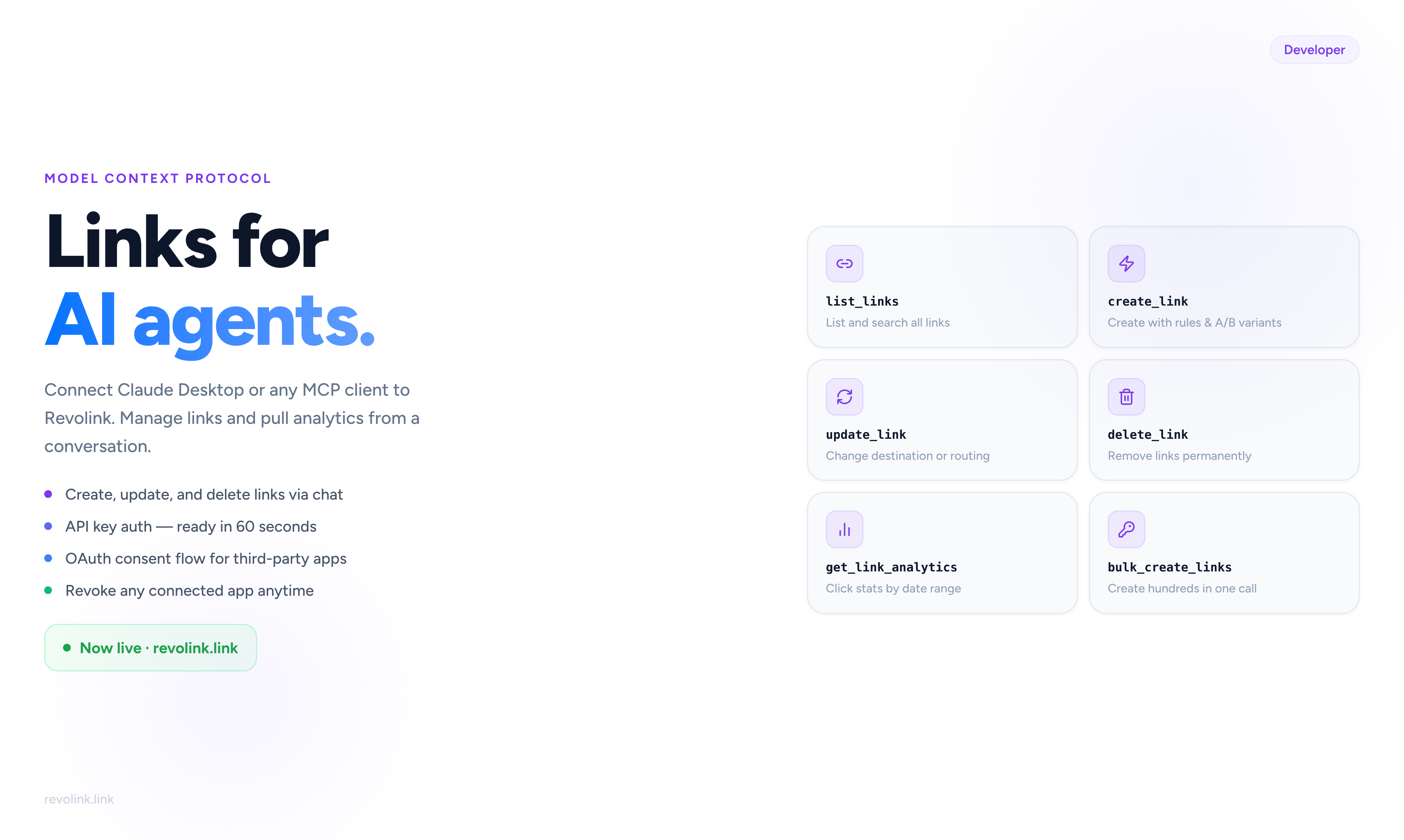 Revolink MCP Server: Manage Your Links from Any AI Agent