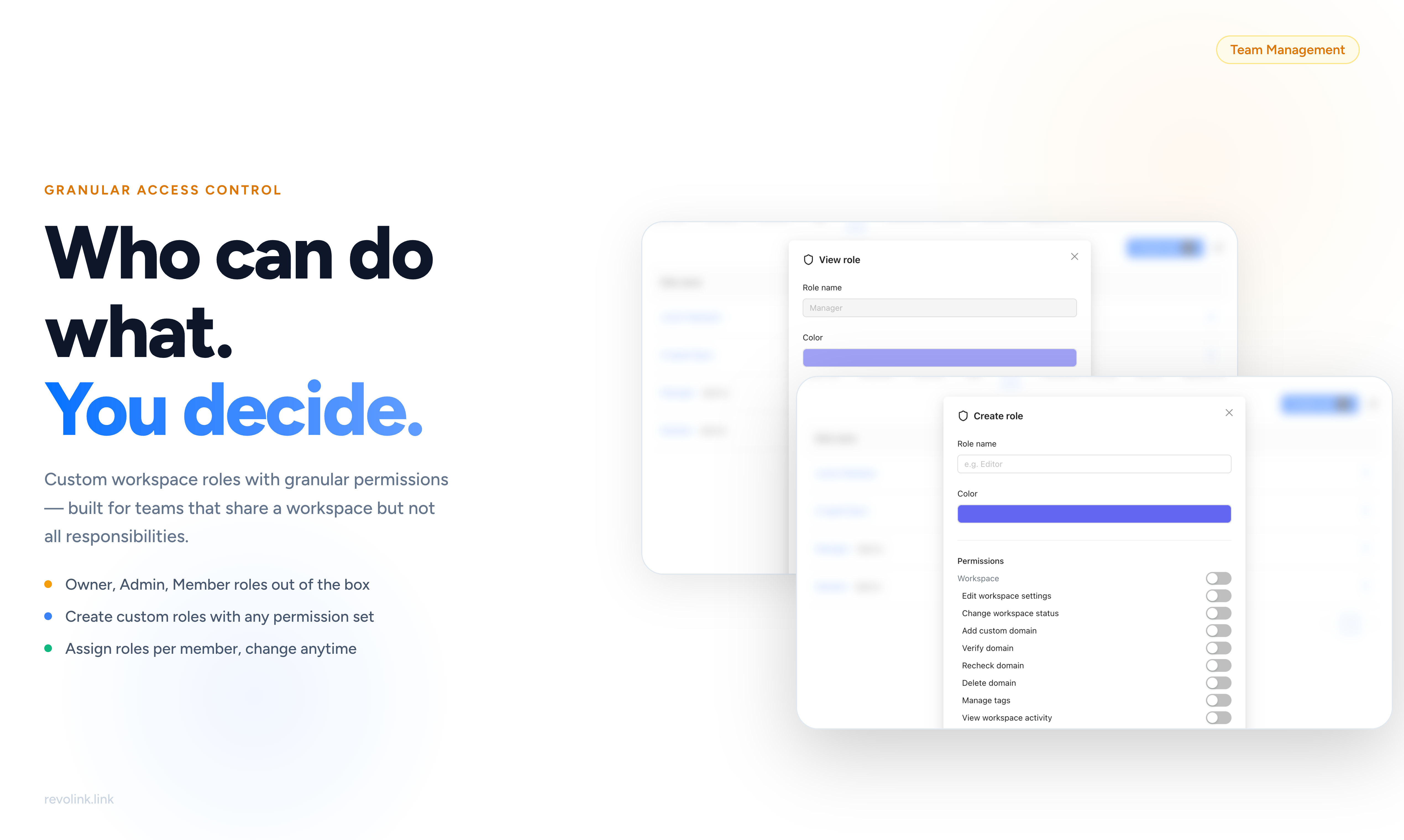 Workspace Roles and Permissions in Revolink