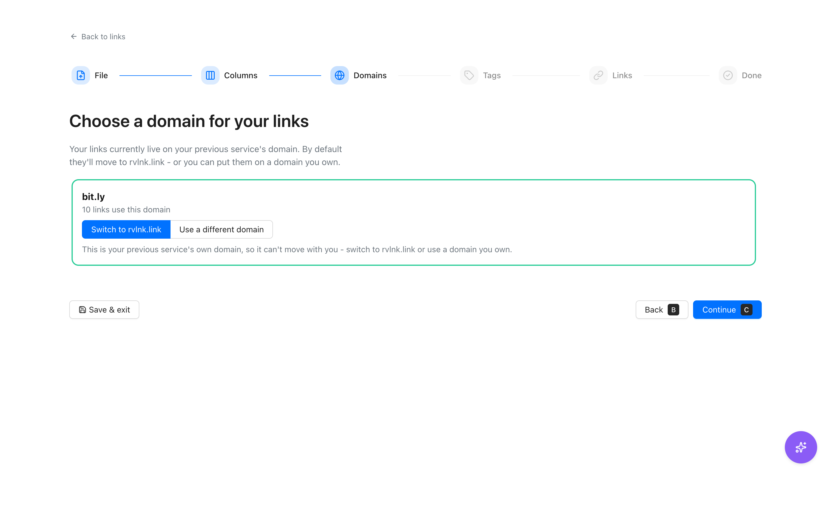 Domain step: switch old bit.ly links to rvlnk.link