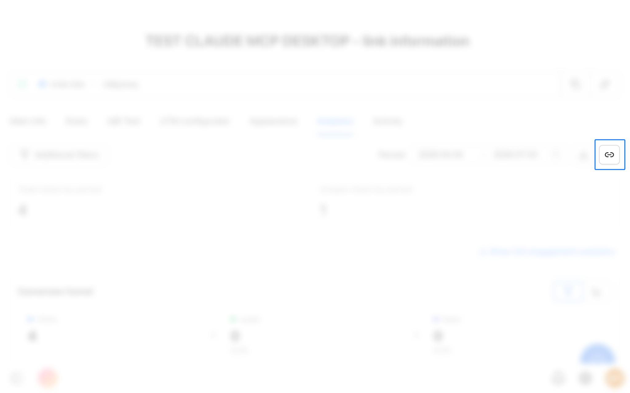 Link icon button on a link's Analytics tab that opens the Public Analytics Links panel